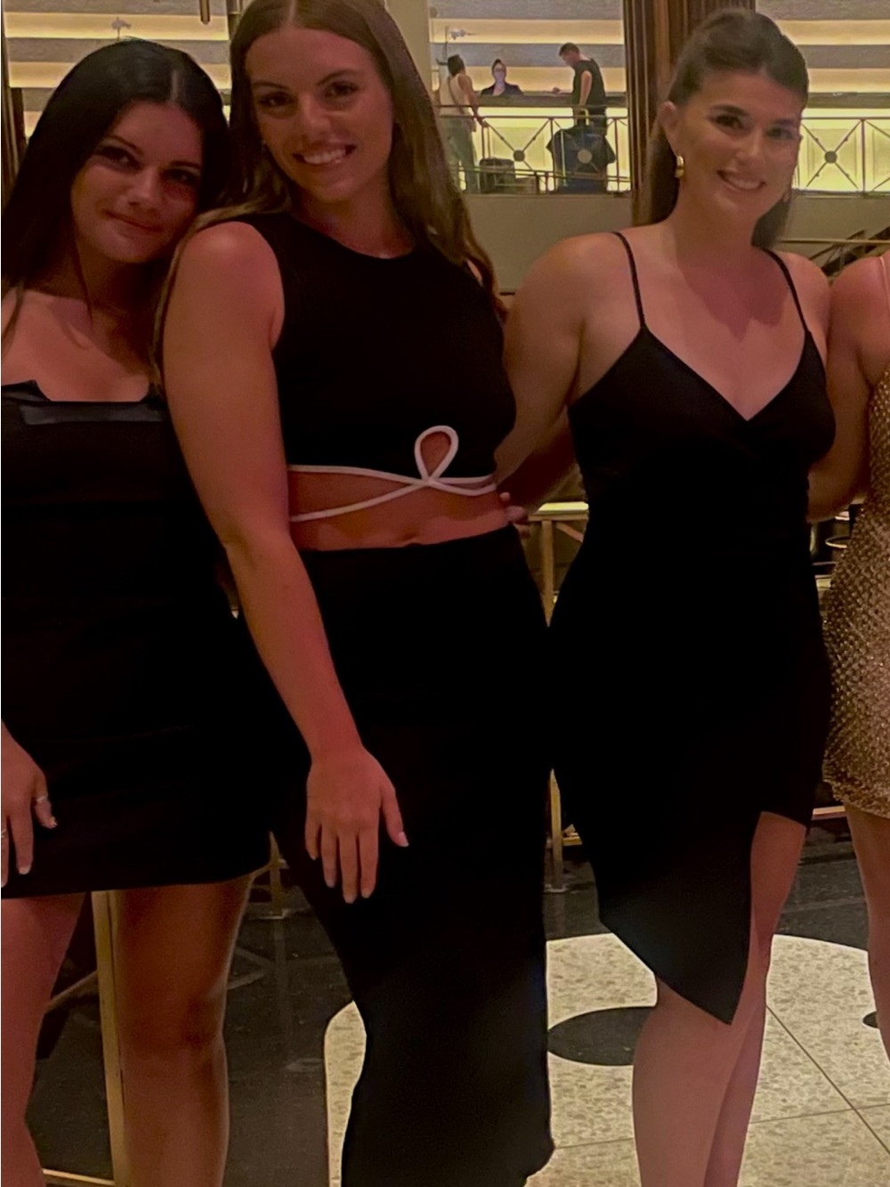 Black Cutout Midi Dress with Contrast Trim